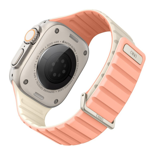 UNIQ Revix Evo oboustranný řemínek Apple Watch 49/46/45/44/42mm (růžový/krémový)