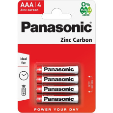 Panasonic Red Zinc AAA zinkouhlíková baterie (4ks)