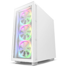 NZXT skříň H7 Elite Edition / ATX / 4x120mm (3xRGB) fan / USB-C /2x USB/ proskl. bočnice / proskl. přední panel / bílá