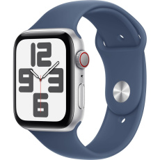 Apple Watch SE (2024) Cellular 44mm Stříbrný hliník s denimovým sportovním řemínkem M/L Apple Watch SE (2024) Cellular 44mm Stříbrný hliník s denimovým sportovním řemínkem M/L