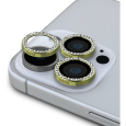 Guess Fixed Glliter ochranná skla čoček iPhone 16 Pro/16 Pro Max zlatá