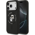 Karl Lagerfeld Liquid Silicone Karl and Choupette MagSafe kryt iPhone 17 Pro černý