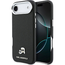 Karl Lagerfeld PU Karl and Choupette Heads Pins MagSafe kryt iPhone Air černý