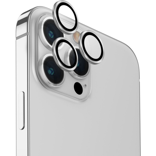 UNIQ OPTIX Aluminium Camera Lens Protector iPhone 15 Pro Max stříbrná