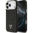 Guess PU Leather Triangle Logo MagSafe kryt iPhone 17 Pro Max černý