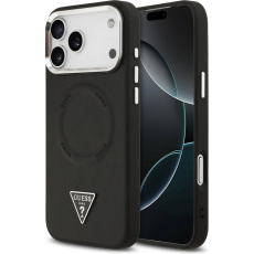 Guess PU Leather Triangle Logo MagSafe kryt iPhone 17 Pro Max černý