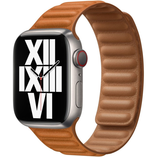 Apple Watch kožený tah 41/40/38mm zlatohnědý - M/L