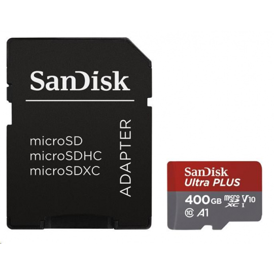 SanDisk MicroSDXC karta 400GB Ultra (100 MB/s, A1 Class 10 UHS-I, Android) + adaptér