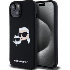 Karl Lagerfeld Liquid Silicone Double Heads Magsafe zadní kryt iPhone 15 černý