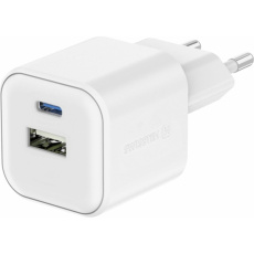 Swissten síťový adaptér 1x USB-C + 1x USB-A 12W bílý