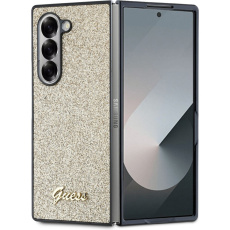 Guess PC/TPU Glitter Flakes Metal Logo kryt Samsung Galaxy Z Fold 6 zlatý