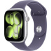 Apple Watch Series 11 (46mm) Stříbrný hliník s mlžně fialovým sportovním řemínkem M/L