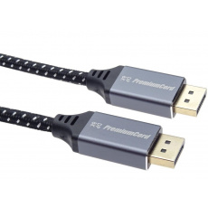 PREMIUMCORD Kabel DisplayPort 1.4 přípojný kabel, kovové a zlacené konektory, 1m