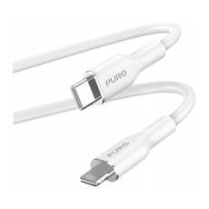 PURO Soft Lightning/USB-C kabel, 1,5 m bílý