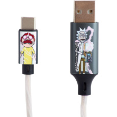 Lazerbuilt svítící nabíjecí kabel USB-C Rick & Morty - Shock! 1,2 m