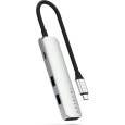 Satechi 4v1 USB-C Slim víceportový adaptér 4K stříbrný