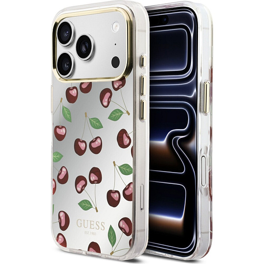 Guess PC/TPU Mirror Glitter Cherry MagSafe kryt iPhone 17 Pro