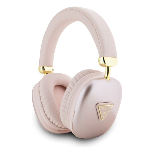 Guess PU Leather 4G Triangle Logo Bluetooth Stereo Headphone růžové