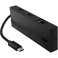 HP Portable 4v1 USB-C hub černý
