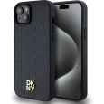 DKNY PU Leather Repeat Pattern Stack Logo Magsafe kryt iPhone 13 černý