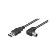 PremiumCord USB 2.0 A-B s konektorem 90° 2m