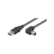 PremiumCord USB 2.0 A-B s konektorem 90° 2m