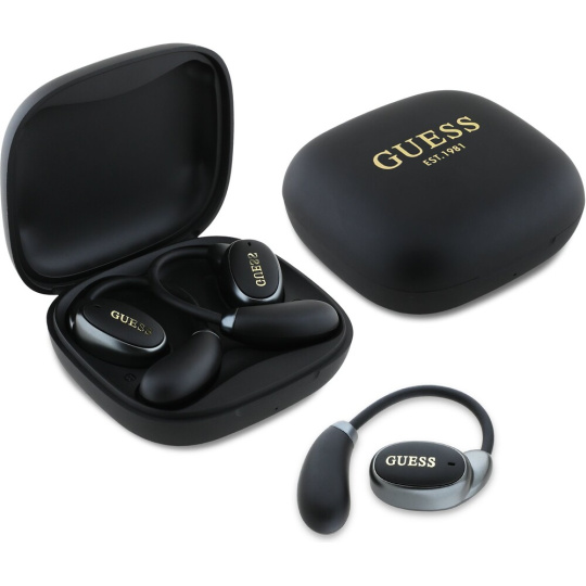 Guess Satin Classic Logo OWS bezdrátová sluchátka černá