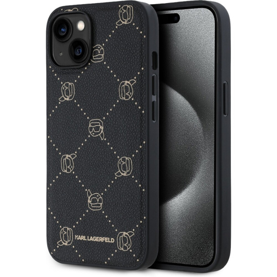 Karl Lagerfeld PU Karl Heads Pattern Magsafe zadní kryt iPhone 14 černý