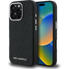 Karl Lagerfeld Grained PU Repeated Logo MagSafe kryt iPhone 16 Pro Max černý Karl Lagerfeld Grained PU Repeated Logo MagSafe kryt iPhone 16 Pro Max černý