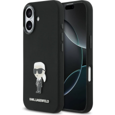 Karl Lagerfeld Liquid Silicone Metal Ikonik kryt iPhone 17 černý Karl Lagerfeld Liquid Silicone Metal Ikonik kryt iPhone 17 černý